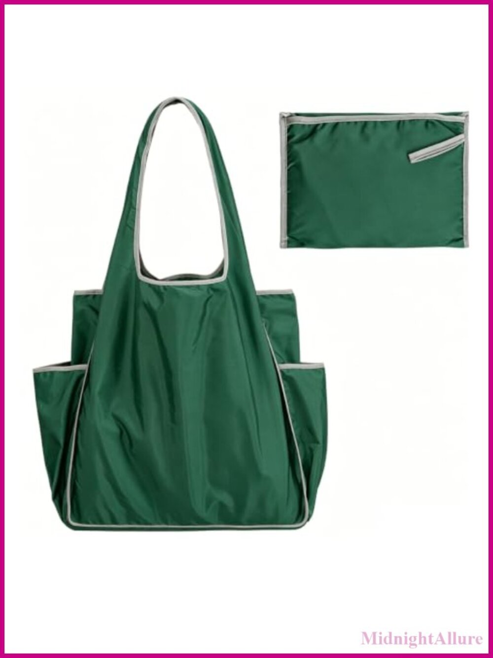 Large Capacity Foldable Reusable Tote Bag for Women Travel Beach Shoulder Bag